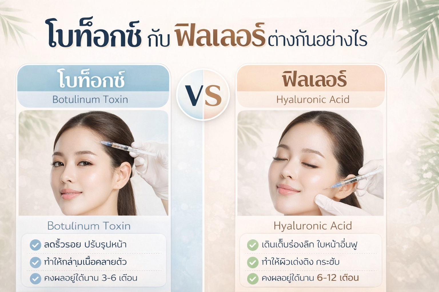 โบท็อกซ์กับฟิลเลอร์ต่างกันอย่างไร